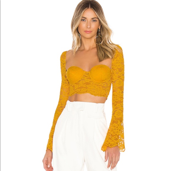 NBD Tops - X NAVEN SERENA CROP TOP IN YELLOW